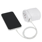 Skross PRO World Travel Adapter with USB Charger - White - Front 5
