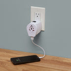 Skross PRO World Travel Adapter with USB Charger - White - Front 6