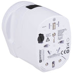 Skross PRO World Travel Adapter with USB Charger - White - Left Angle 4