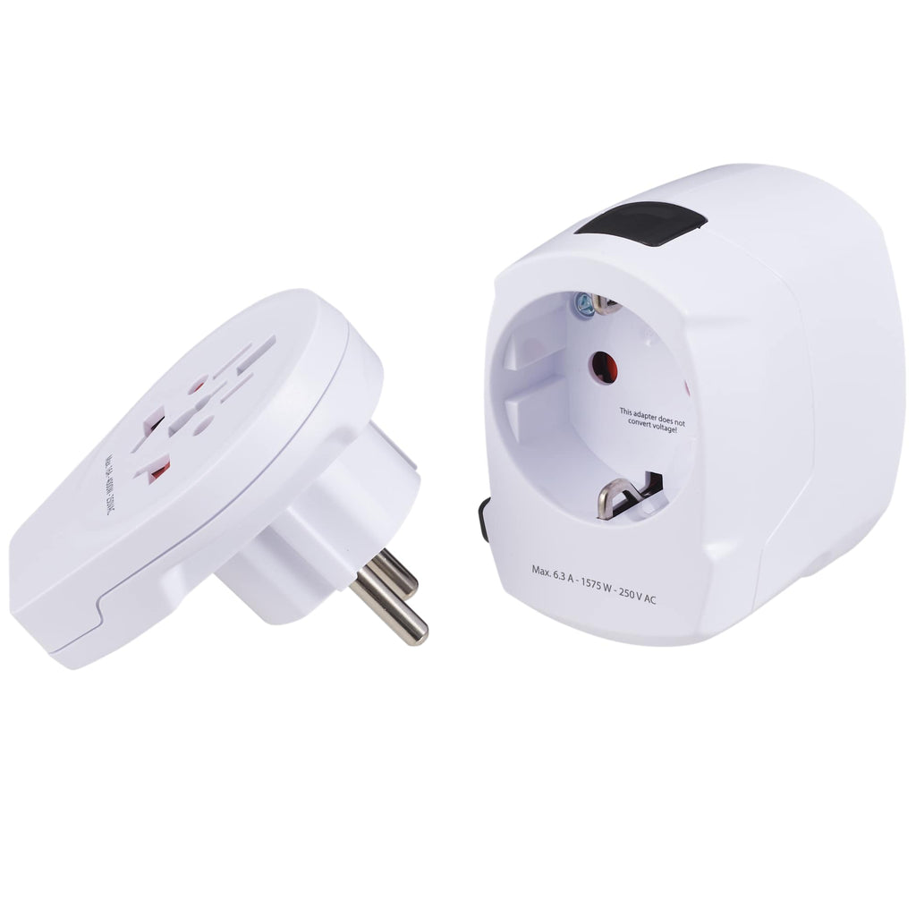 Skross PRO World Travel Adapter with USB Charger - White - Left Angle 5
