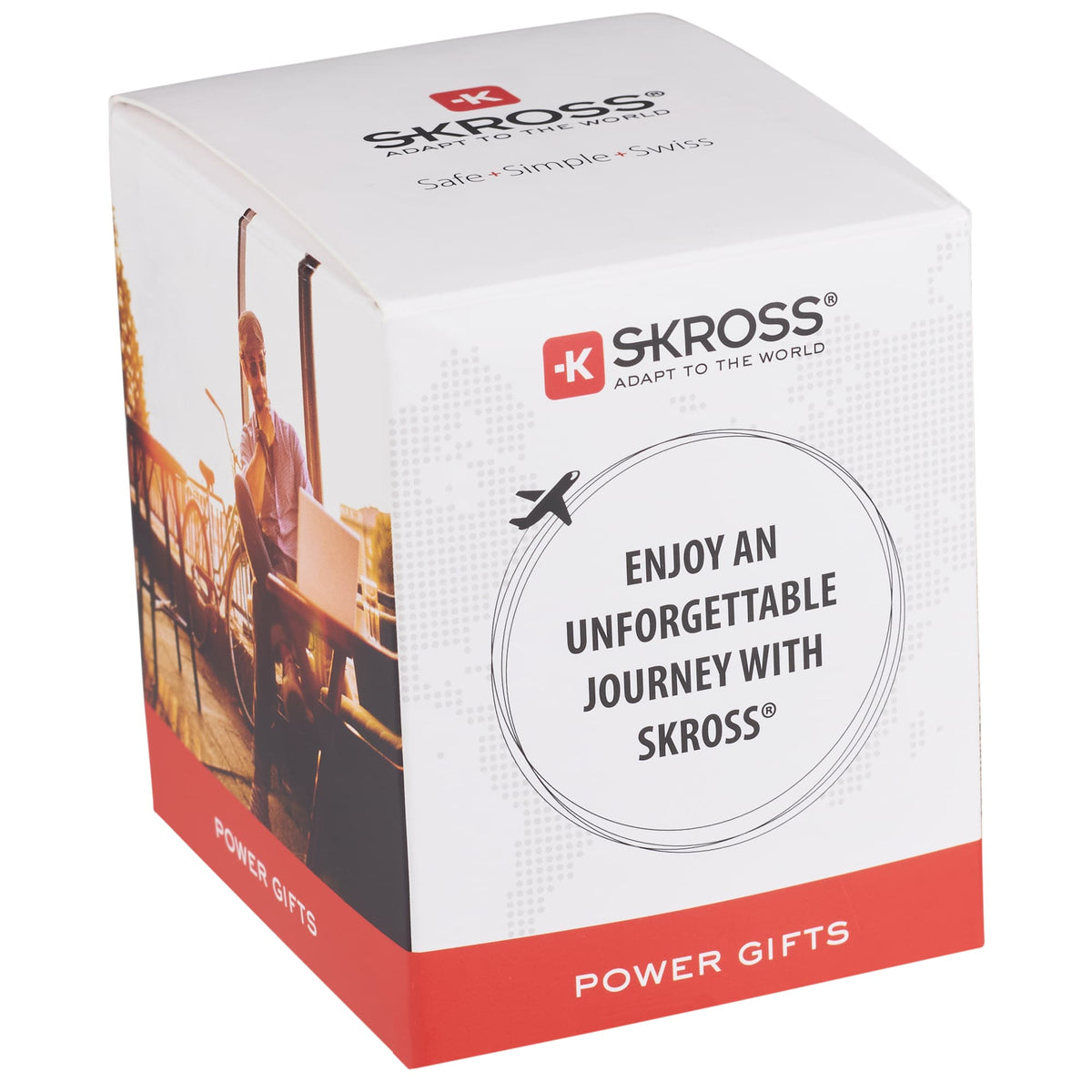 Skross PRO World Travel Adapter with USB Charger - White - Right Angle 6