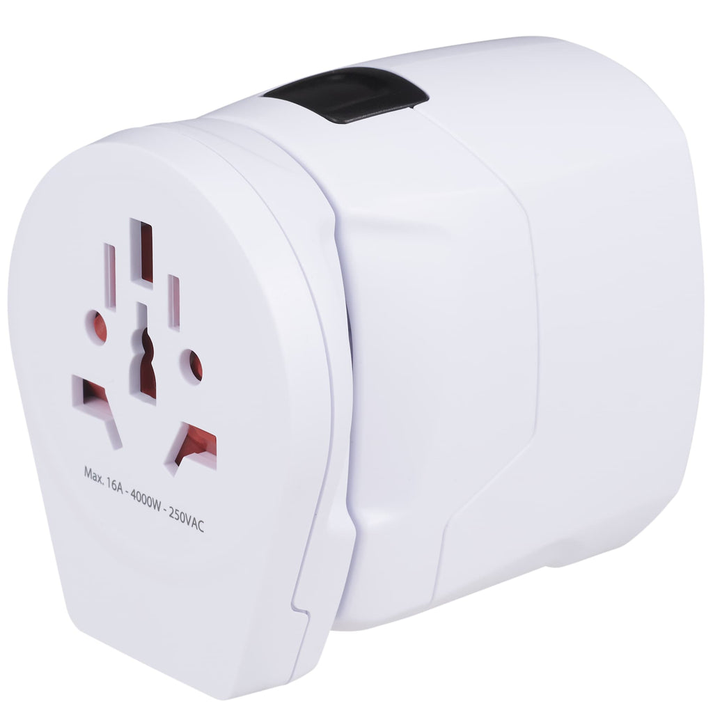 Skross PRO World Travel Adapter with USB Charger - White - Right Angle 7