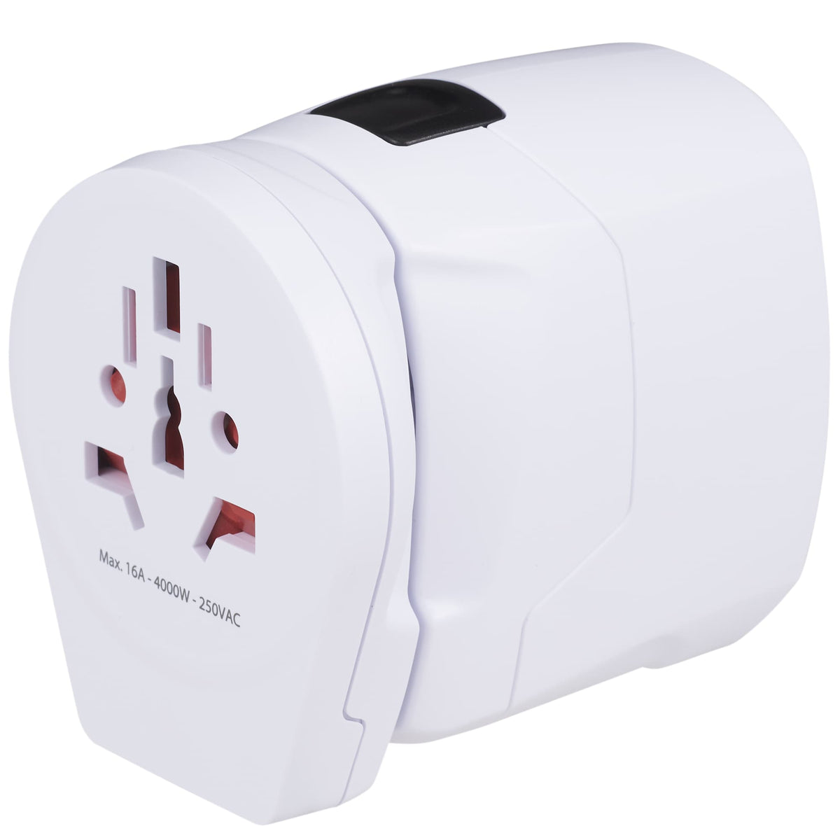 Skross PRO World Travel Adapter with USB Charger - White - Right Angle 7