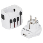 Skross PRO World Travel Adapter with USB Charger - White - Right Side
