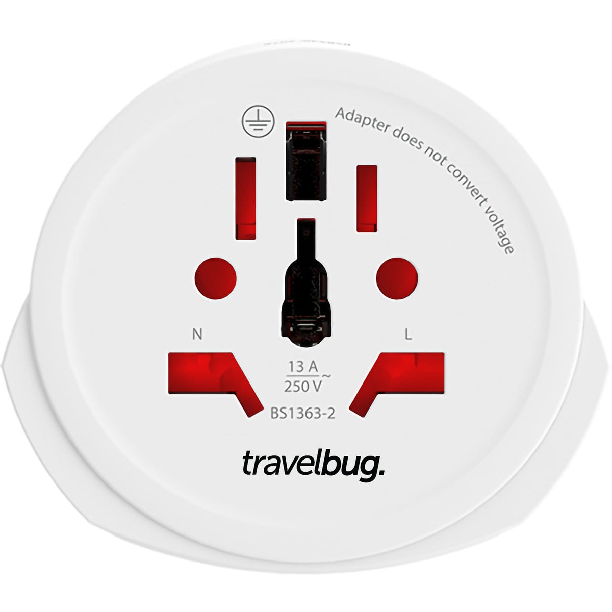 Skross Travel Adapter for Europe, 2 and 3 Pole - White - Front