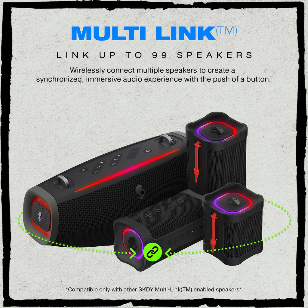 Skullcandy Barrel Mini Party Speaker with Light Show Transfer - Black - Front Detail 2