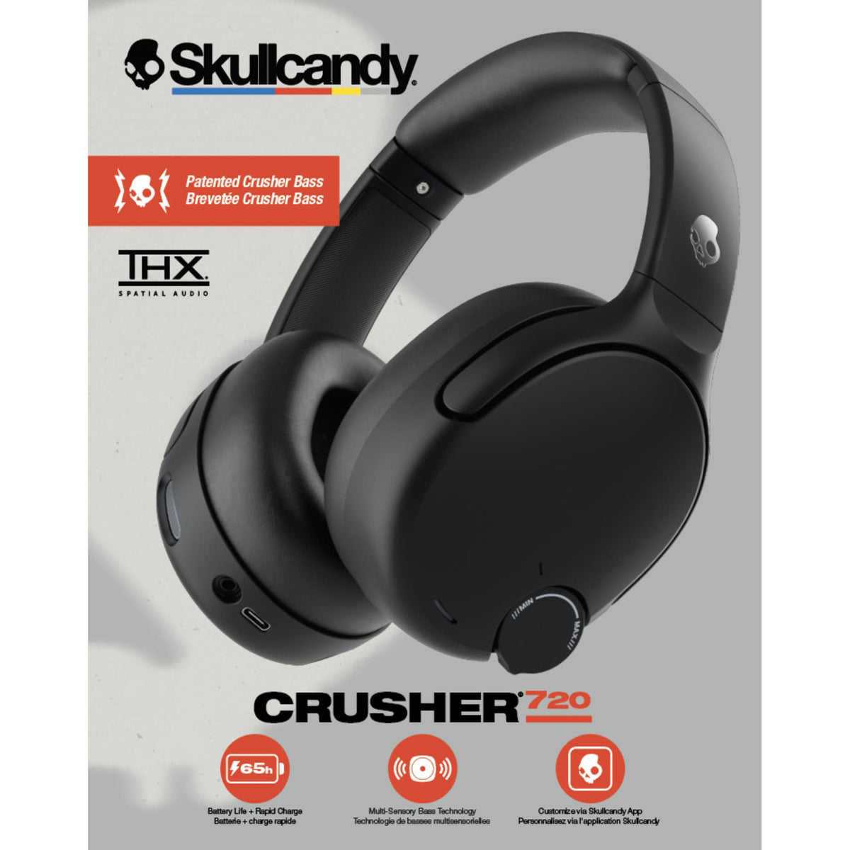 Skullcandy Crusher 720 Wireless Headphones with Adjustable Bass - Black - Photo 4