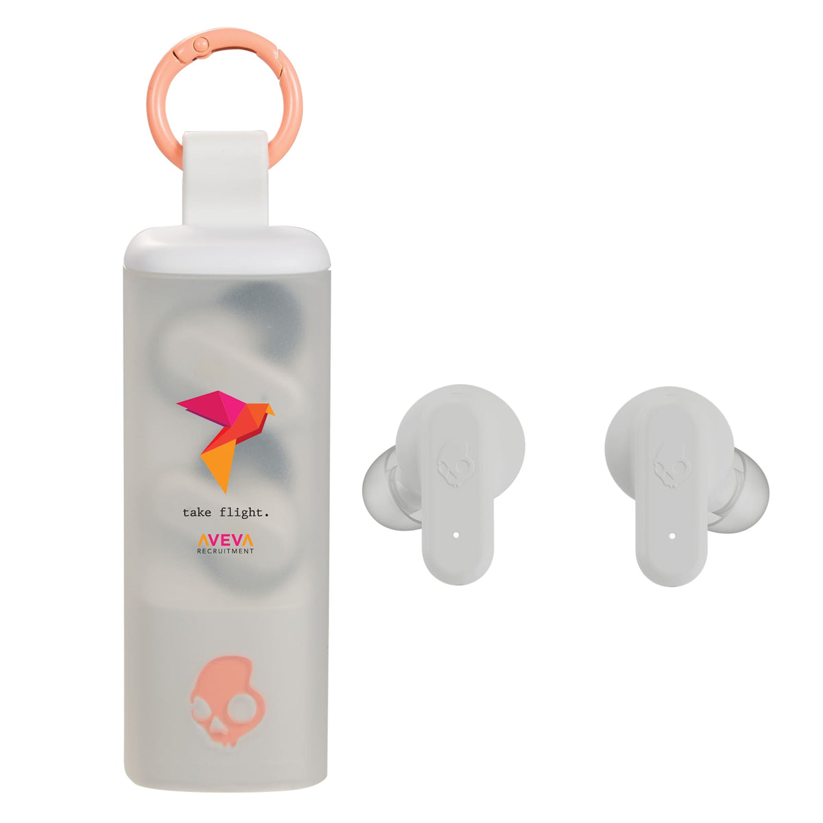 Skullcandy Dime Evo Wireless Earbuds with Clip Case Full Color - White - Front 2