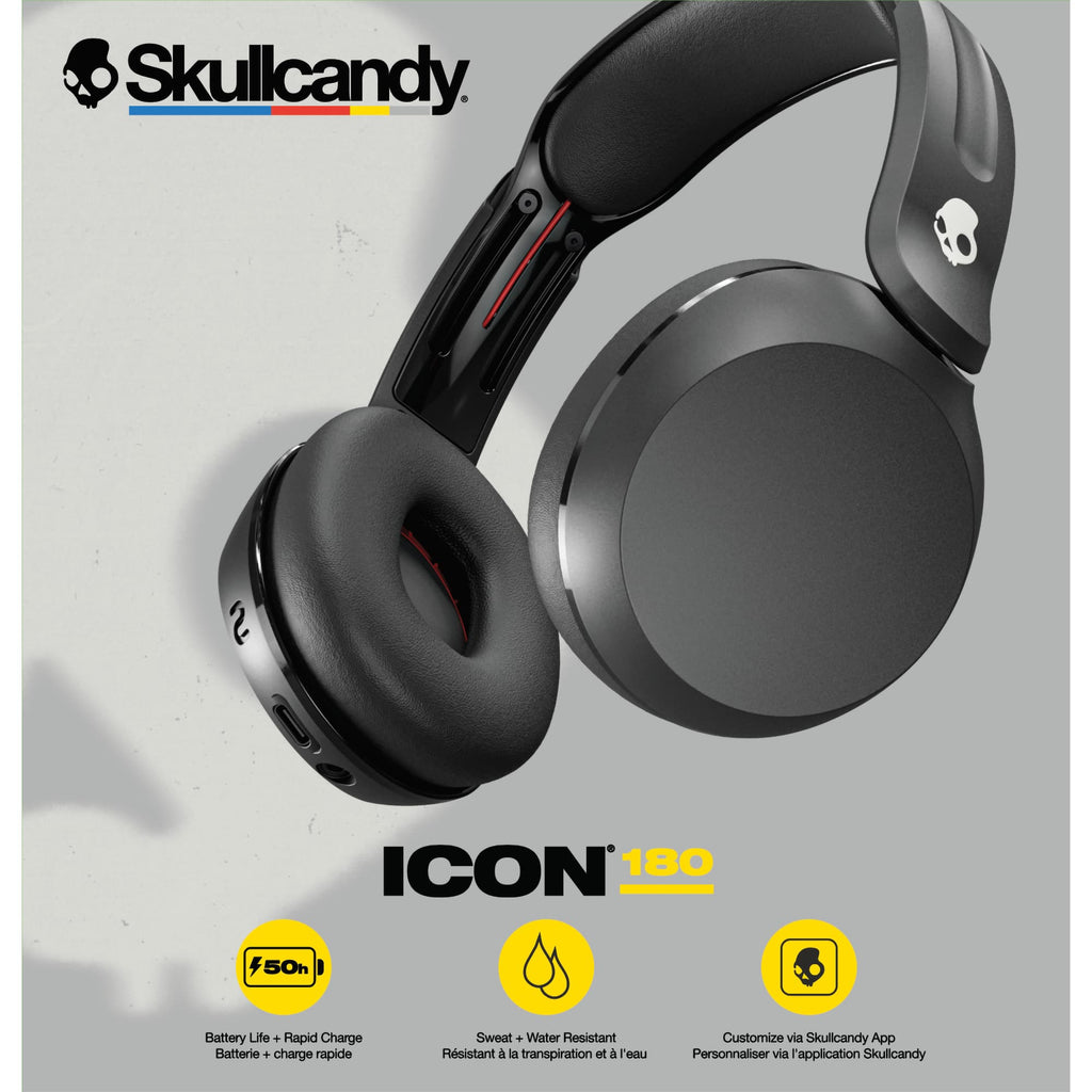 Skullcandy Icon 180 On-Ear Wireless Headphones - Black - Front Detail