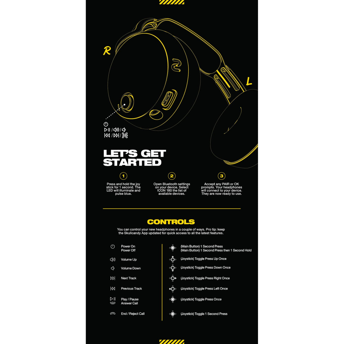 Skullcandy Icon 180 On-Ear Wireless Headphones - Black - Photo 2