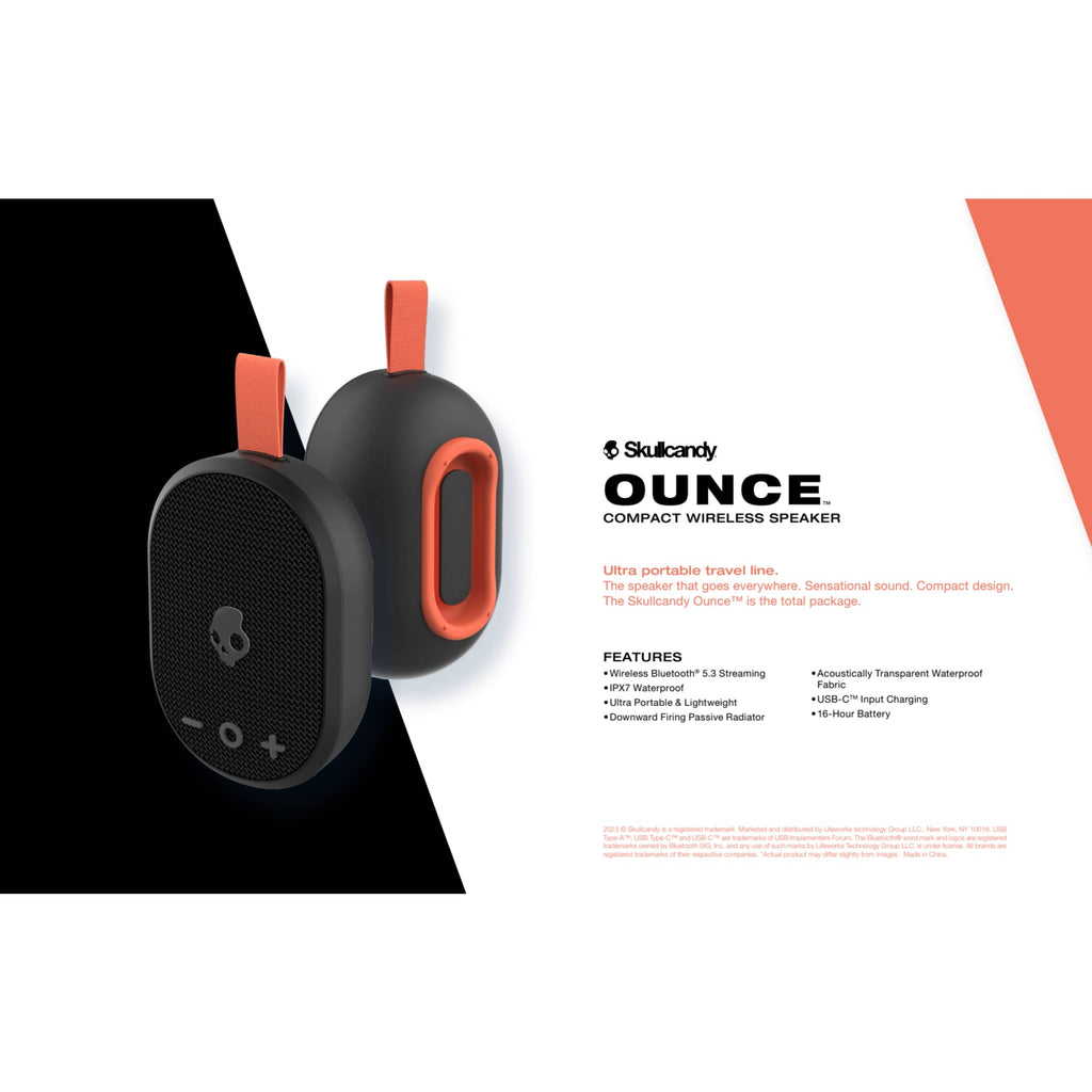 Skullcandy Ounce Waterproof Bluetooth Speaker - Black - Photo