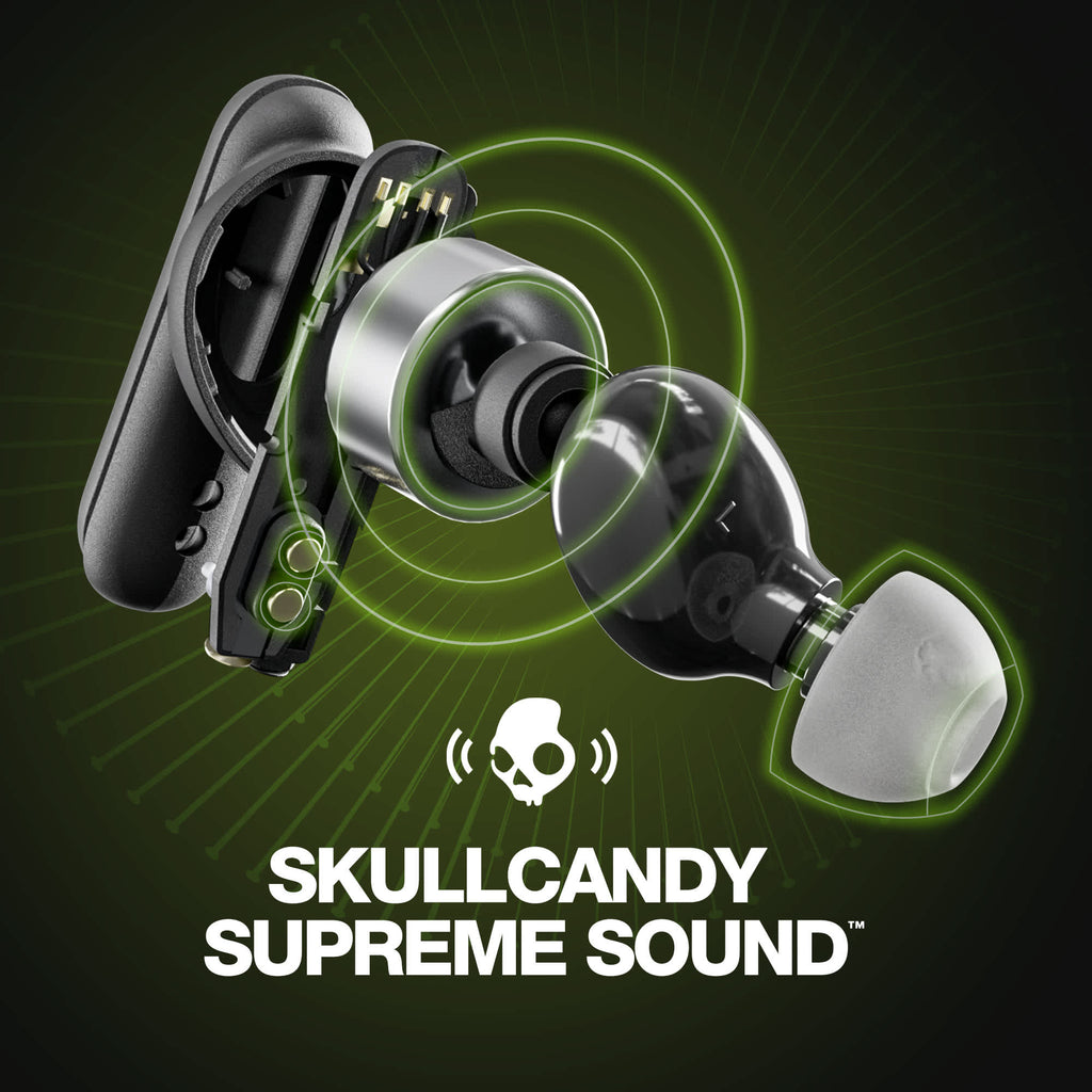 Skullcandy Smokin' Buds Wireless Earbuds in Recycled Plastic - Black - Front 3