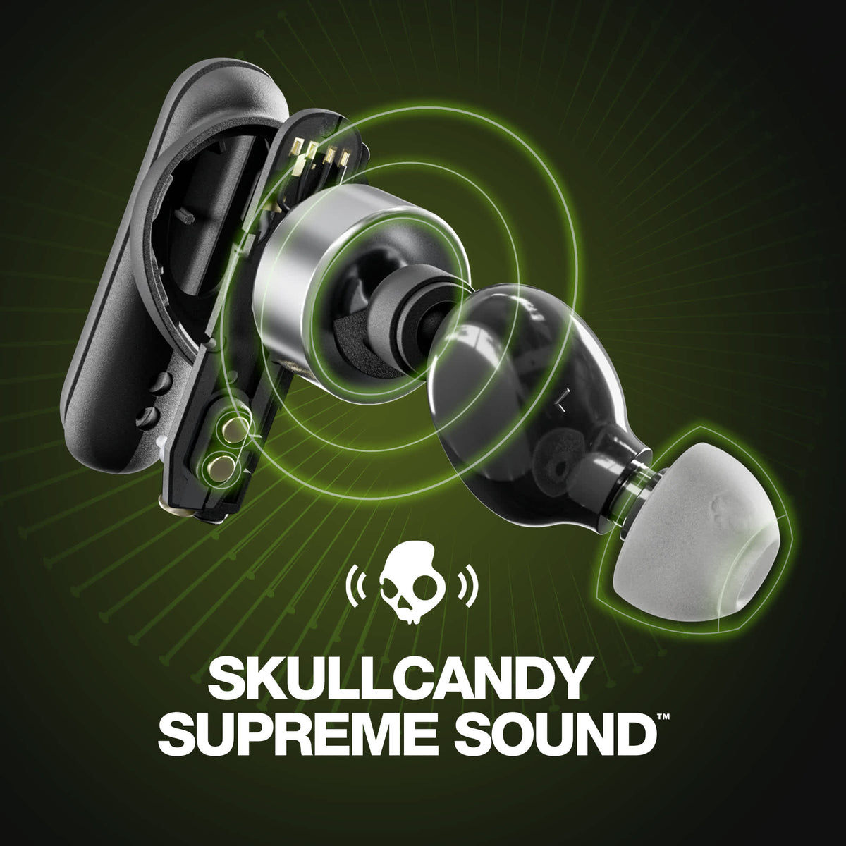 Skullcandy Smokin' Buds Wireless Earbuds in Recycled Plastic - Black - Front 3