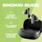 Skullcandy Smokin' Buds Wireless Earbuds in Recycled Plastic - Black - Front 5