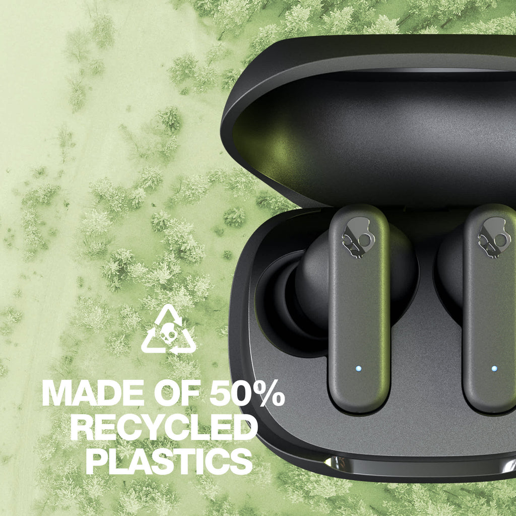 Skullcandy Smokin' Buds Wireless Earbuds in Recycled Plastic - Black - Front 6