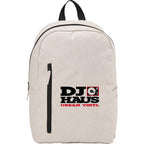 Skye Recycled Laptop Backpack with Vertical Zip, 15 Inch Embroidery - Cream - Front