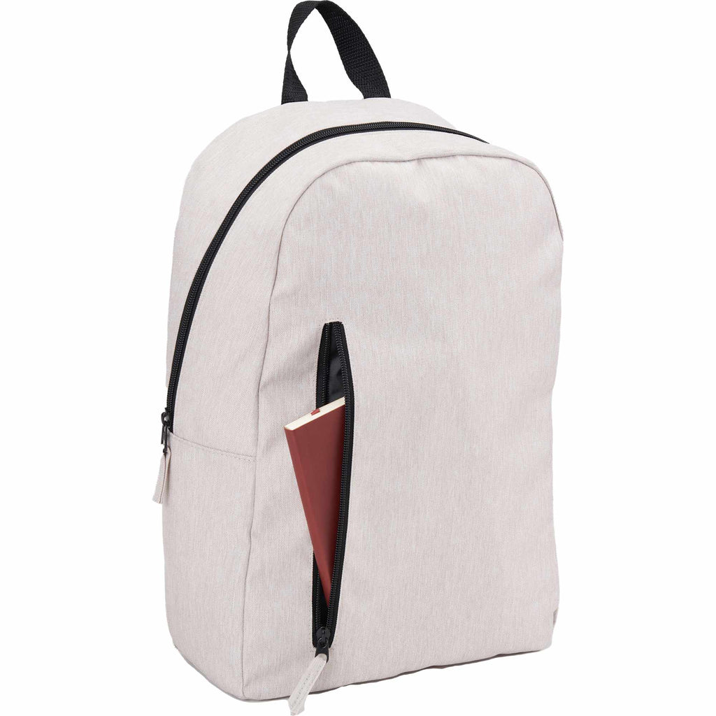 Skye Recycled Laptop Backpack with Vertical Zip, 15 Inch Embroidery - Cream - Right Angle 4