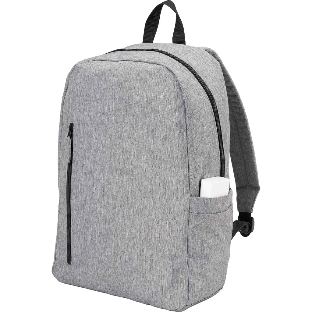 Skye Recycled Laptop Backpack with Vertical Zip, 15 Inch - Gray - Left Angle 2