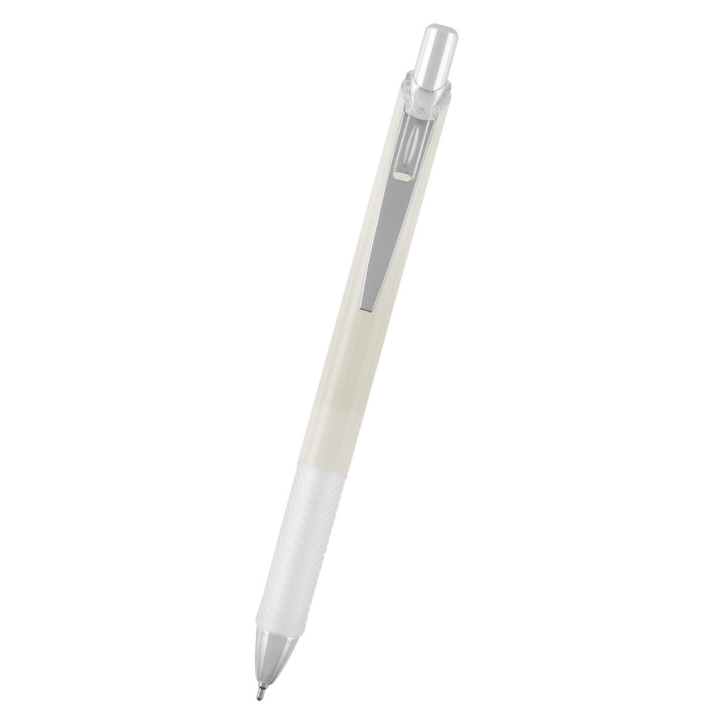 Skylar Sleek Write Pen in Recycled ABS - Cream - Front