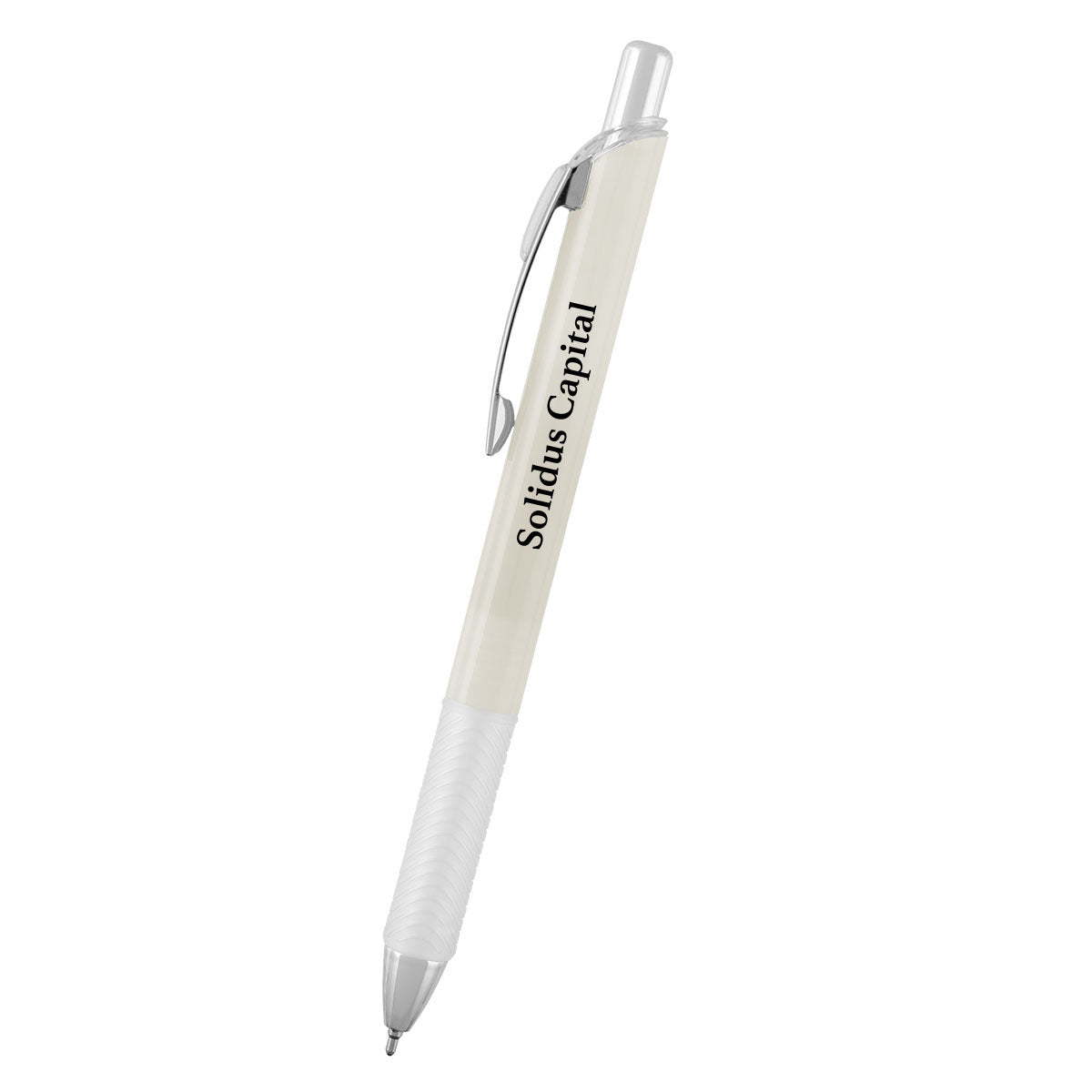 Skylar Sleek Write Pen in Recycled ABS - Cream - Silk Screen