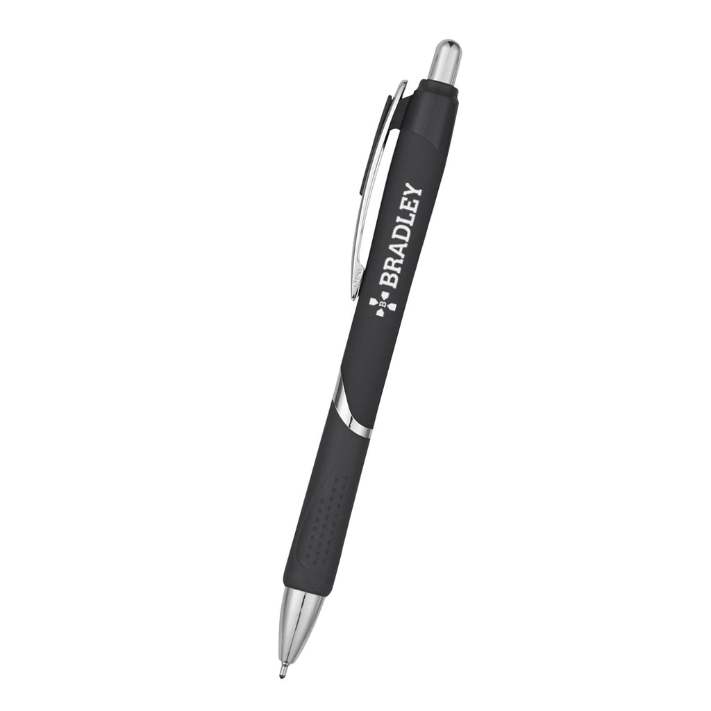 Sleek Write Pen with Dotted Grip - Black - Silk Screen