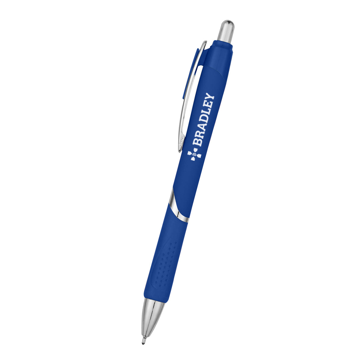 Sleek Write Pen with Dotted Grip - Blue - Silk Screen