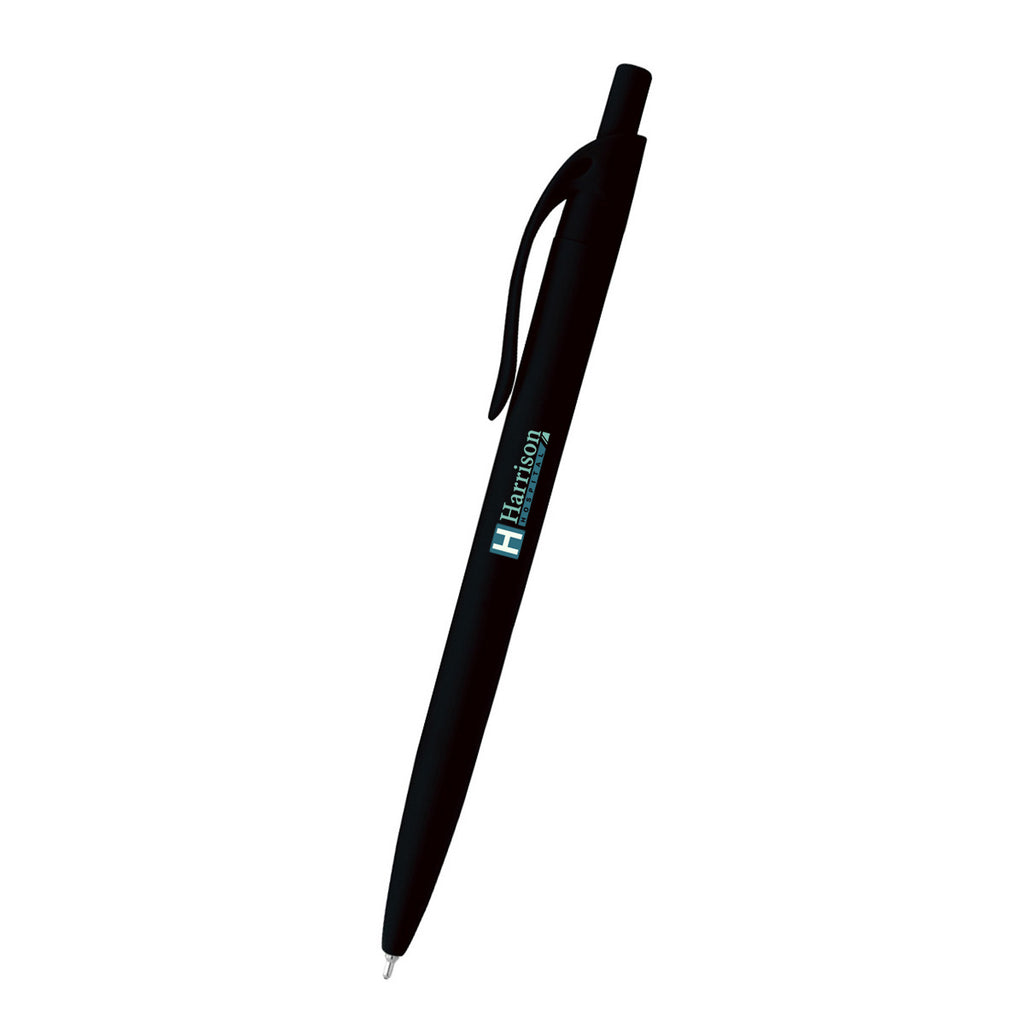 Sleek Write Rubberized Pen in Recycled ABS - Black - Full Color