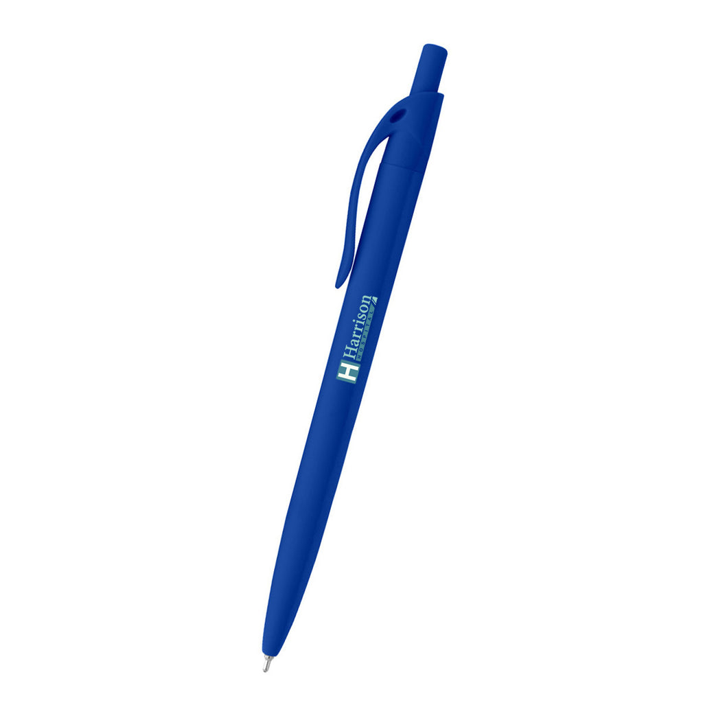 Sleek Write Rubberized Pen in Recycled ABS - Blue - Full Color