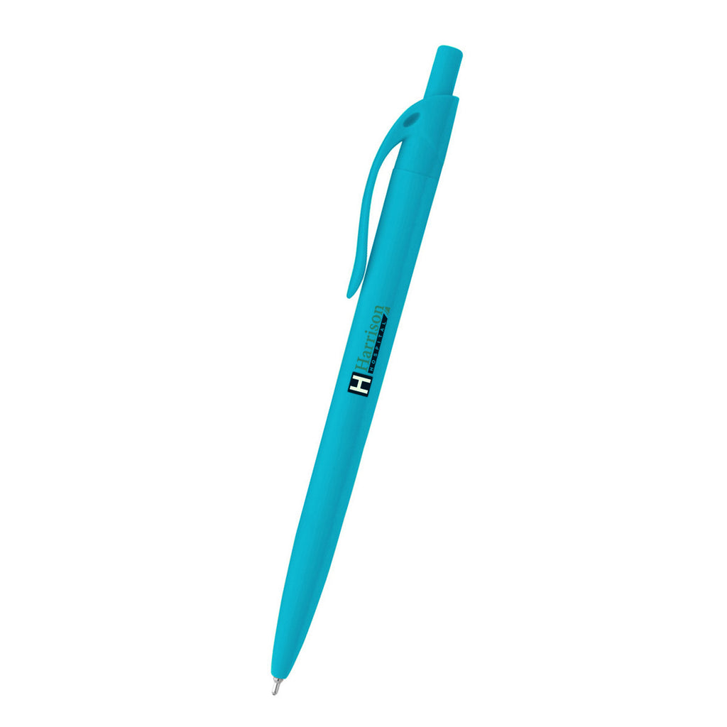 Sleek Write Rubberized Pen in Recycled ABS - Blue - Full Color