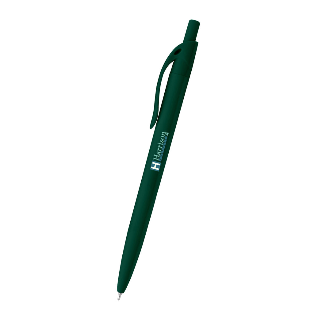Sleek Write Rubberized Pen in Recycled ABS - Forest Green - Full Color