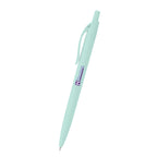 Sleek Write Rubberized Pen in Recycled ABS - Mint Green - Silk Screen