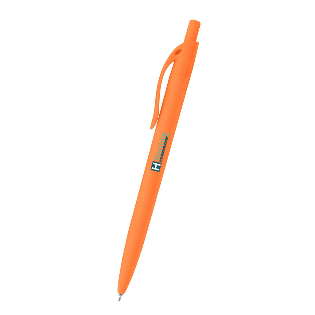 Sleek Write Rubberized Pen in Recycled ABS - Orange - Full Color