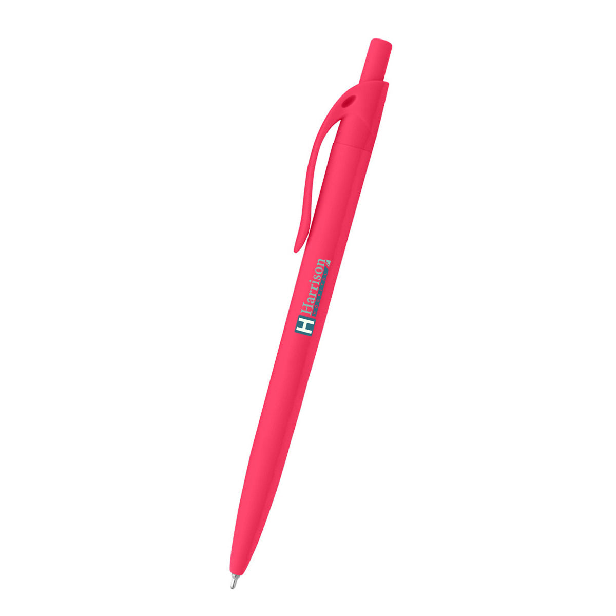 Sleek Write Rubberized Pen in Recycled ABS - Pink - Full Color