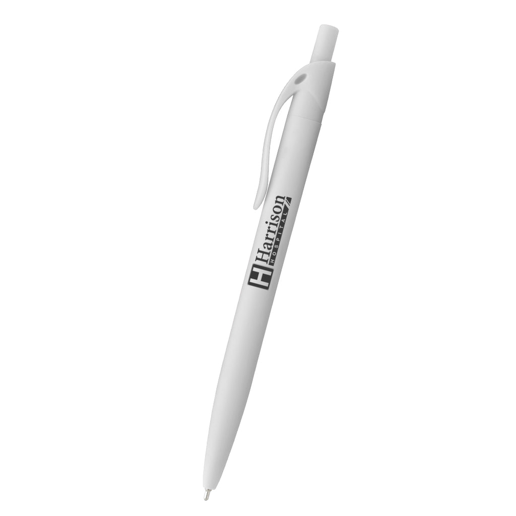 Sleek Write Rubberized Pen in Recycled ABS - White - Silk Screen