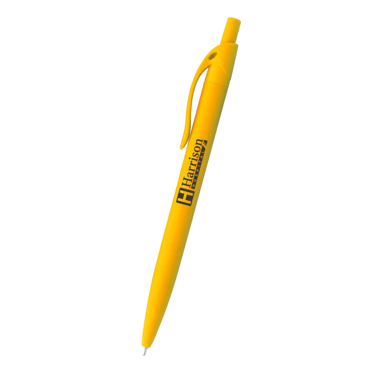 Sleek Write Rubberized Pen in Recycled ABS - Yellow - Silk Screen
