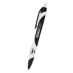 Sleek Write Rubberized Pen, Two-Tone - Black With White - Silk Screen