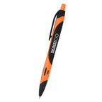 Sleek Write Rubberized Pen, Two-Tone - Orange - Silk Screen