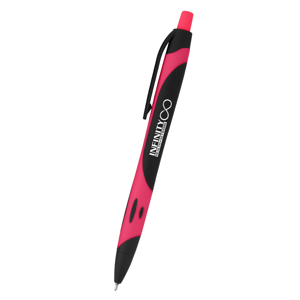 Sleek Write Rubberized Pen, Two-Tone - Pink - Silk Screen