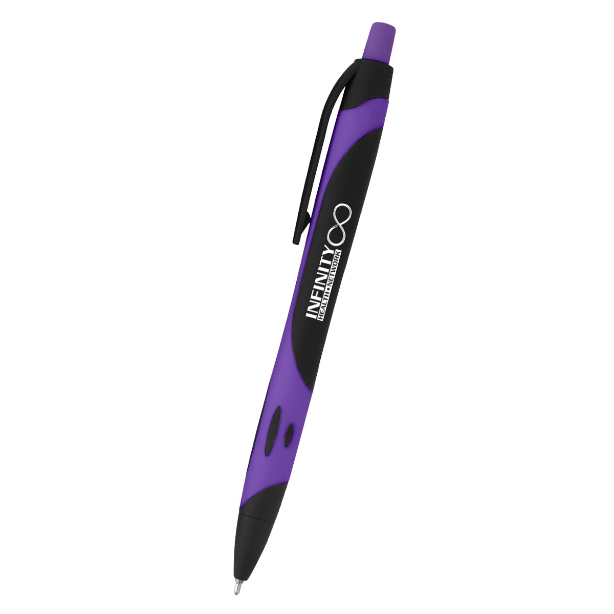 Sleek Write Rubberized Pen, Two-Tone - Purple - Silk Screen