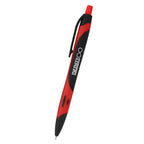 Sleek Write Rubberized Pen, Two-Tone - Red - Silk Screen