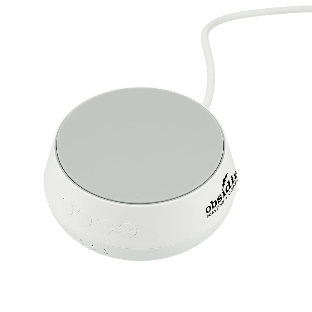 Sleep Sound Machine with 15W Wireless Charger - White - Left Angle