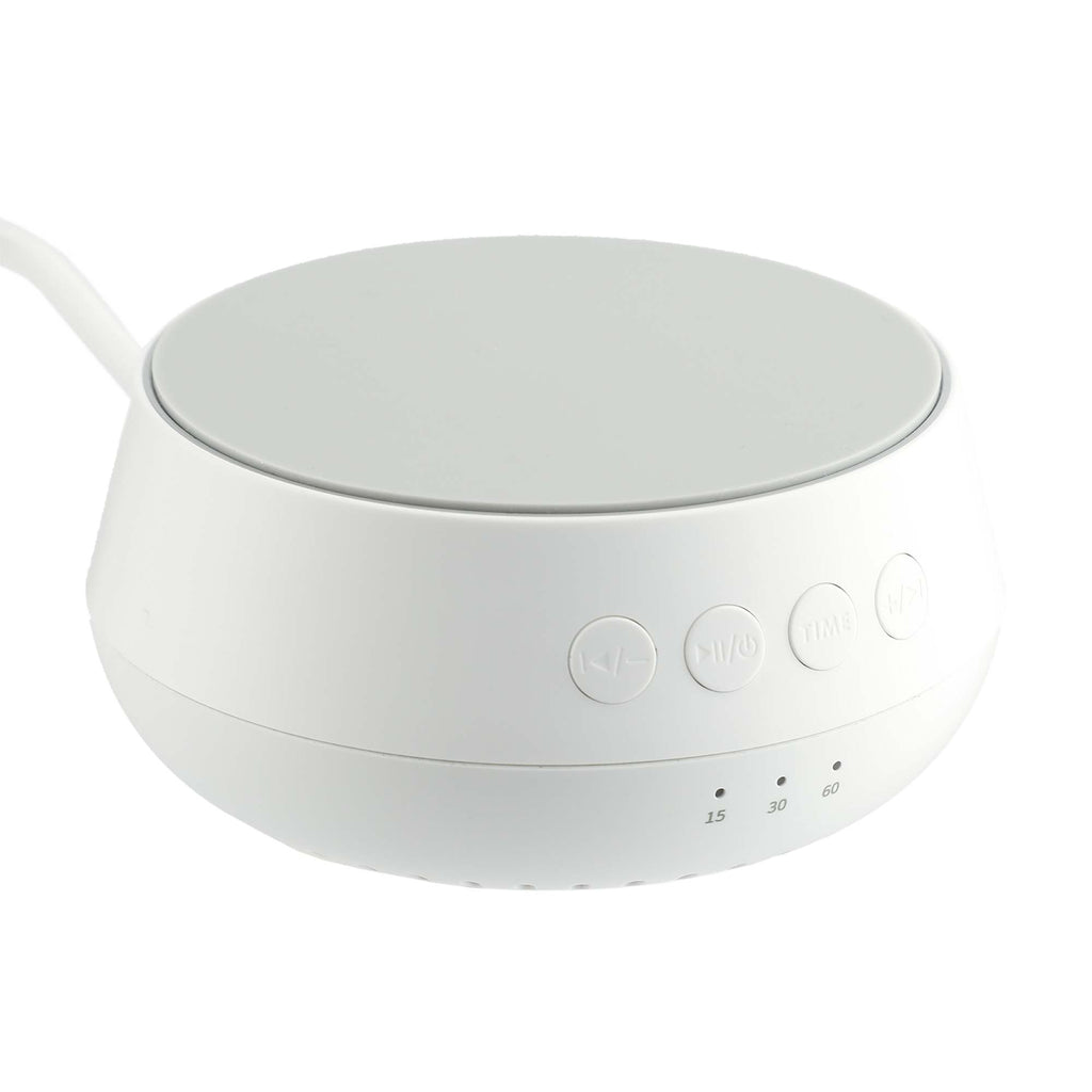 Sleep Sound Machine with 15W Wireless Charger - White - Right Angle 3