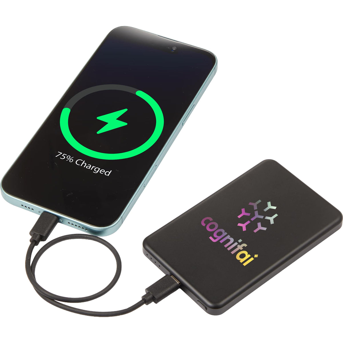 Slim Aluminum Magnetic Power Bank, 5,000 mAh Laser Engraving - Black - Detail 2