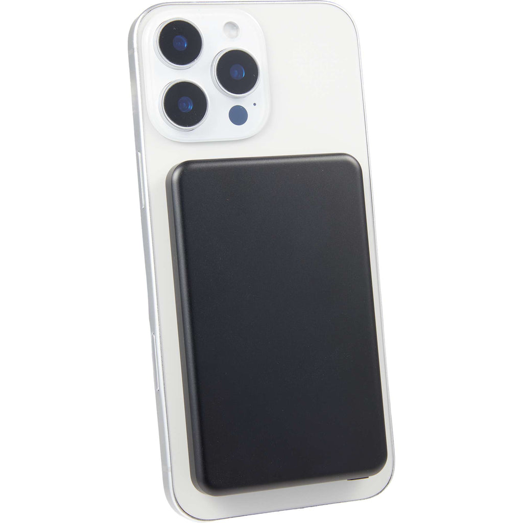 Slim Aluminum Magnetic Power Bank, 5,000 mAh Laser Engraving - Black - Detail 4