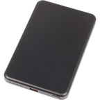 Slim Aluminum Magnetic Power Bank, 5,000 mAh Laser Engraving - Black - Left Angle