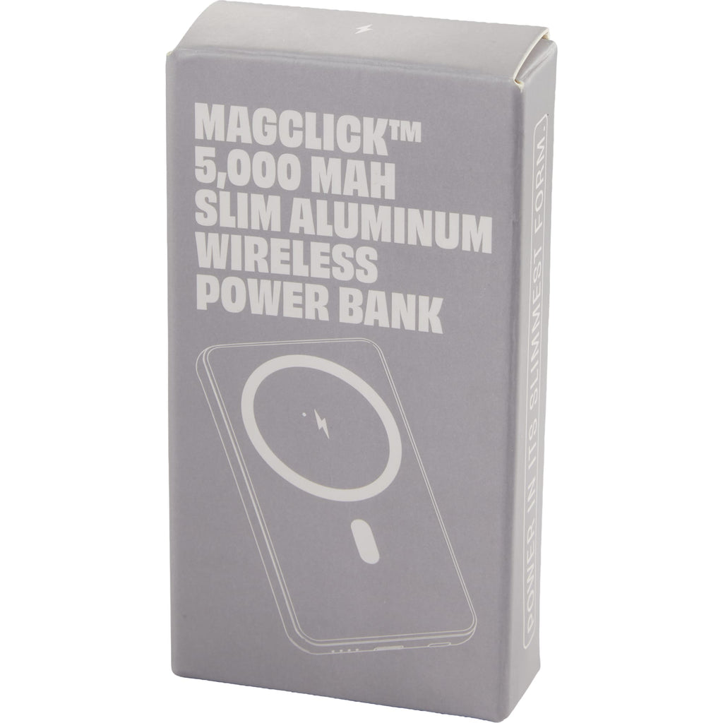 Slim Aluminum Magnetic Power Bank, 5,000 mAh Laser Engraving - Black - Packaging