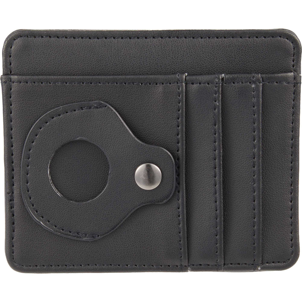 Slim Card Wallet with AirTag Holder - Black - Back