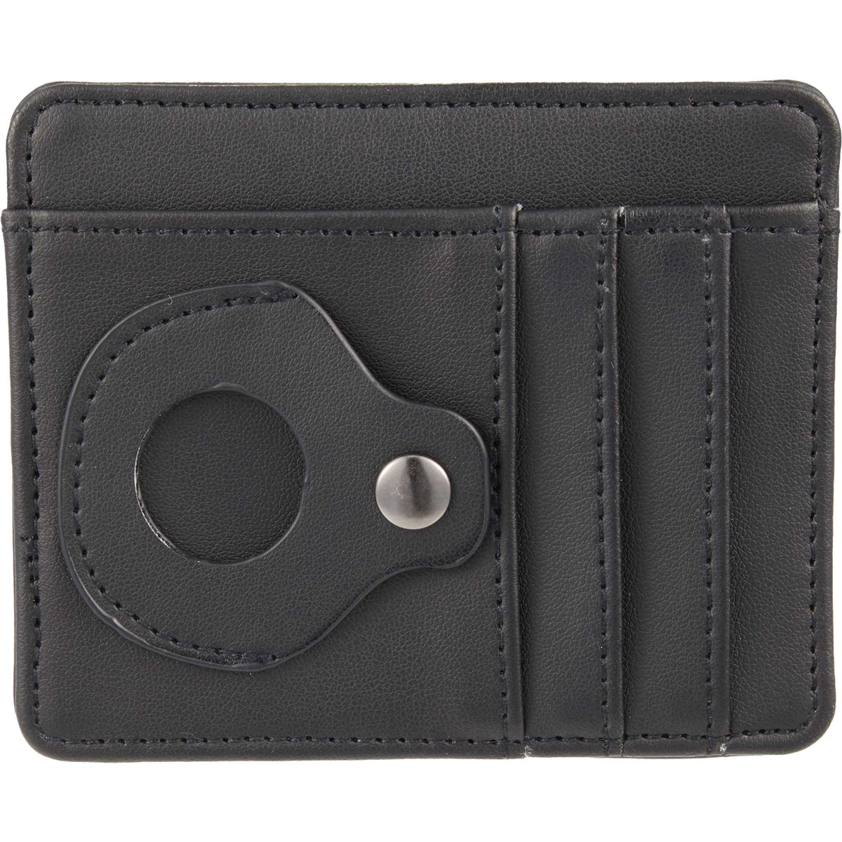 Slim Card Wallet with AirTag Holder - Black - Back