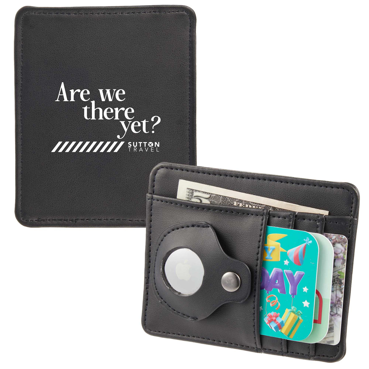 Slim Card Wallet with AirTag Holder - Black - Default