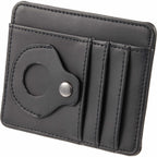 Slim Card Wallet with AirTag Holder - Black - Detail